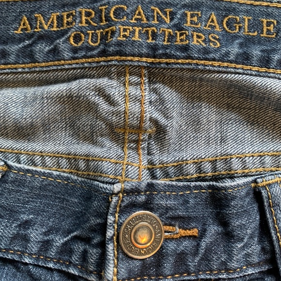 American Eagle Vintage 34” Medium Dark Wash Slim Straight Jeans - Picture 2 of 5